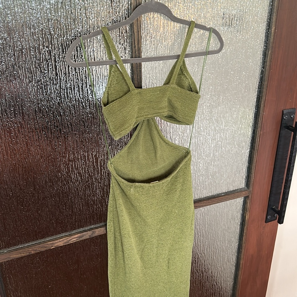 Cult Gaia Serita Olive Knit halter dress size small - Picture 7 of 10